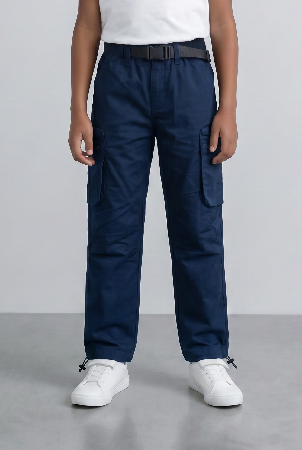 Boy's Cargo Pants Adjustable Belt Utility Pocket Detail