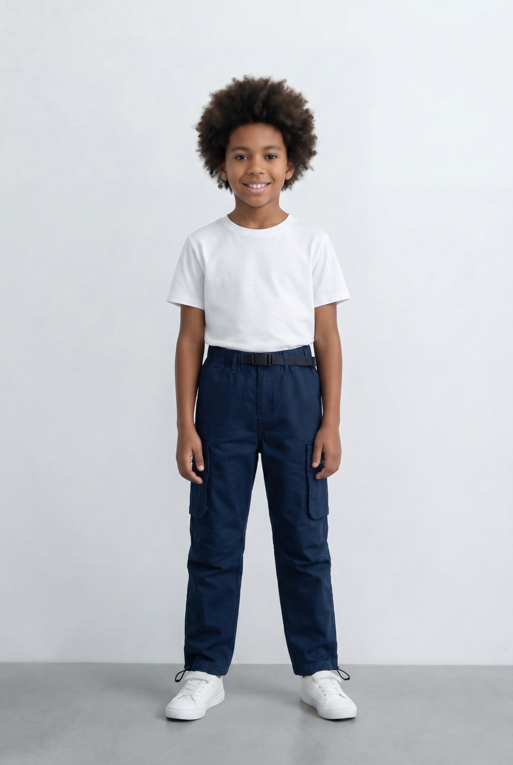 Boy's Cargo Pants Adjustable Belt Utility Pocket Detail