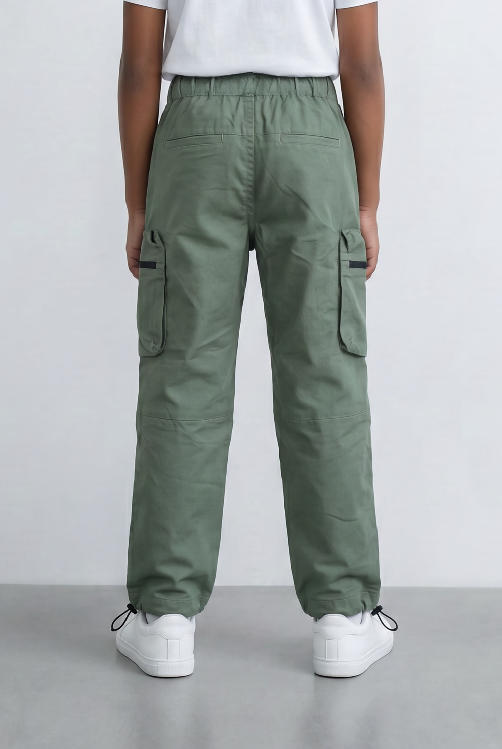 Boy's Cargo Pants Adjustable Belt Utility Pocket Detail
