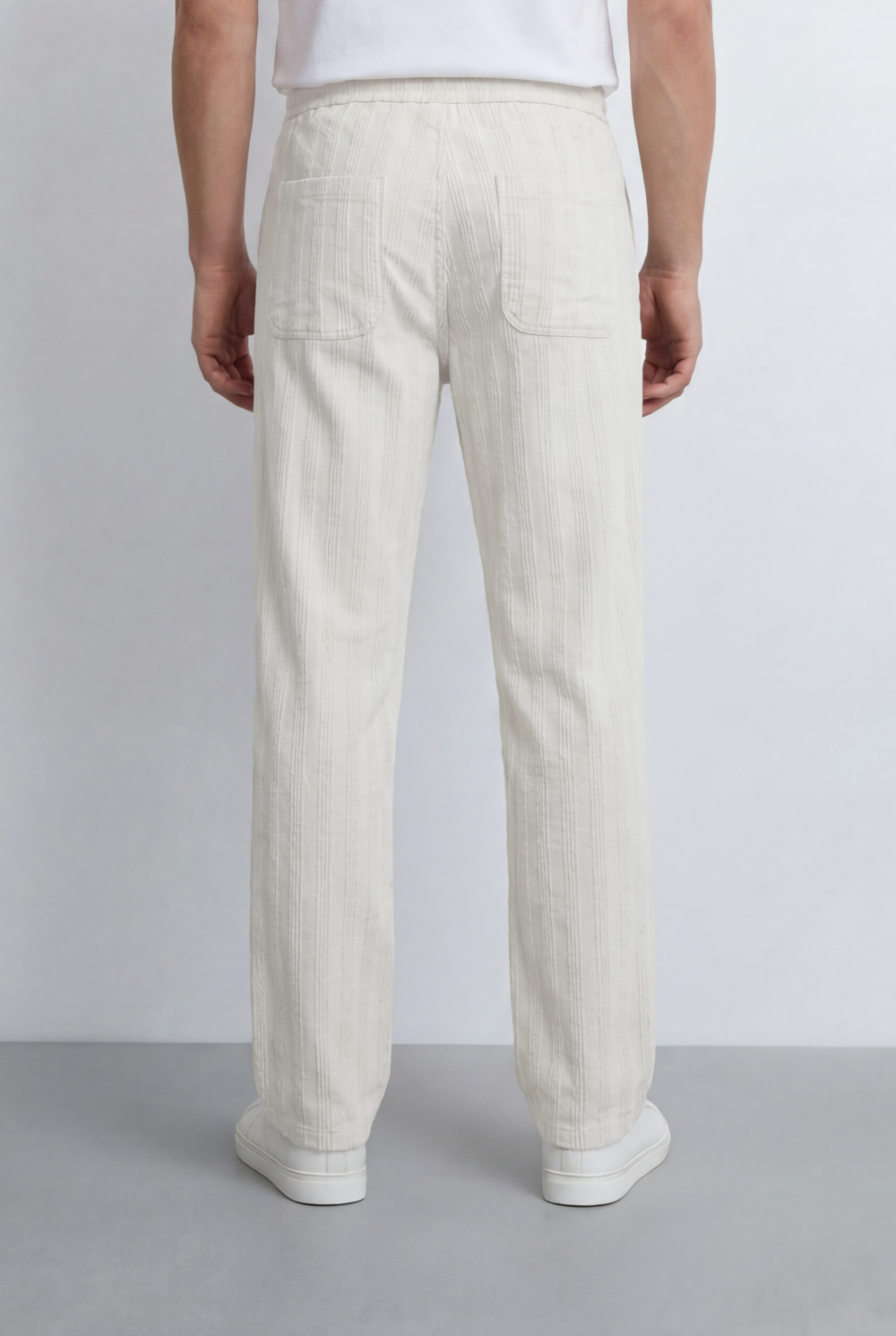 Tomatos Men's Straight-Leg Linen Pants | Drawstring Trousers
