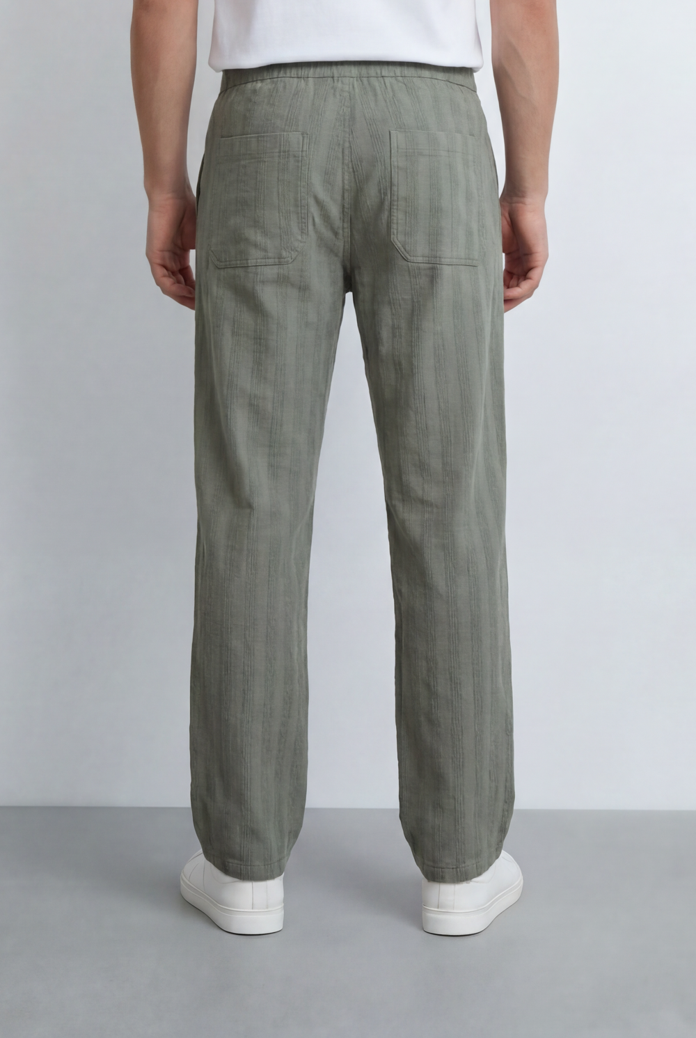 Tomatos Men's Straight-Leg Linen Pants | Drawstring Trousers