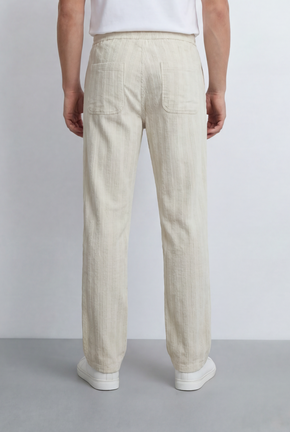 Tomatos Men's Straight-Leg Linen Pants | Drawstring Trousers