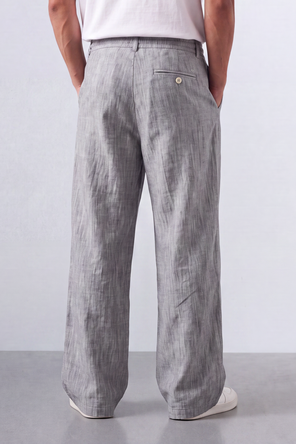Tomatos Men's Pleated Wide-Leg Linen Trousers | Relaxed Fit Linen Pants