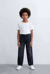 Boy's Used Jeans With Light Wash Finish Pants