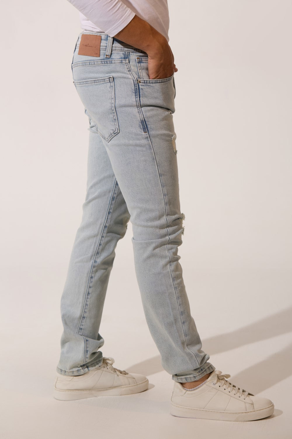 Men’s Skinny Street Denim Distressed Pants