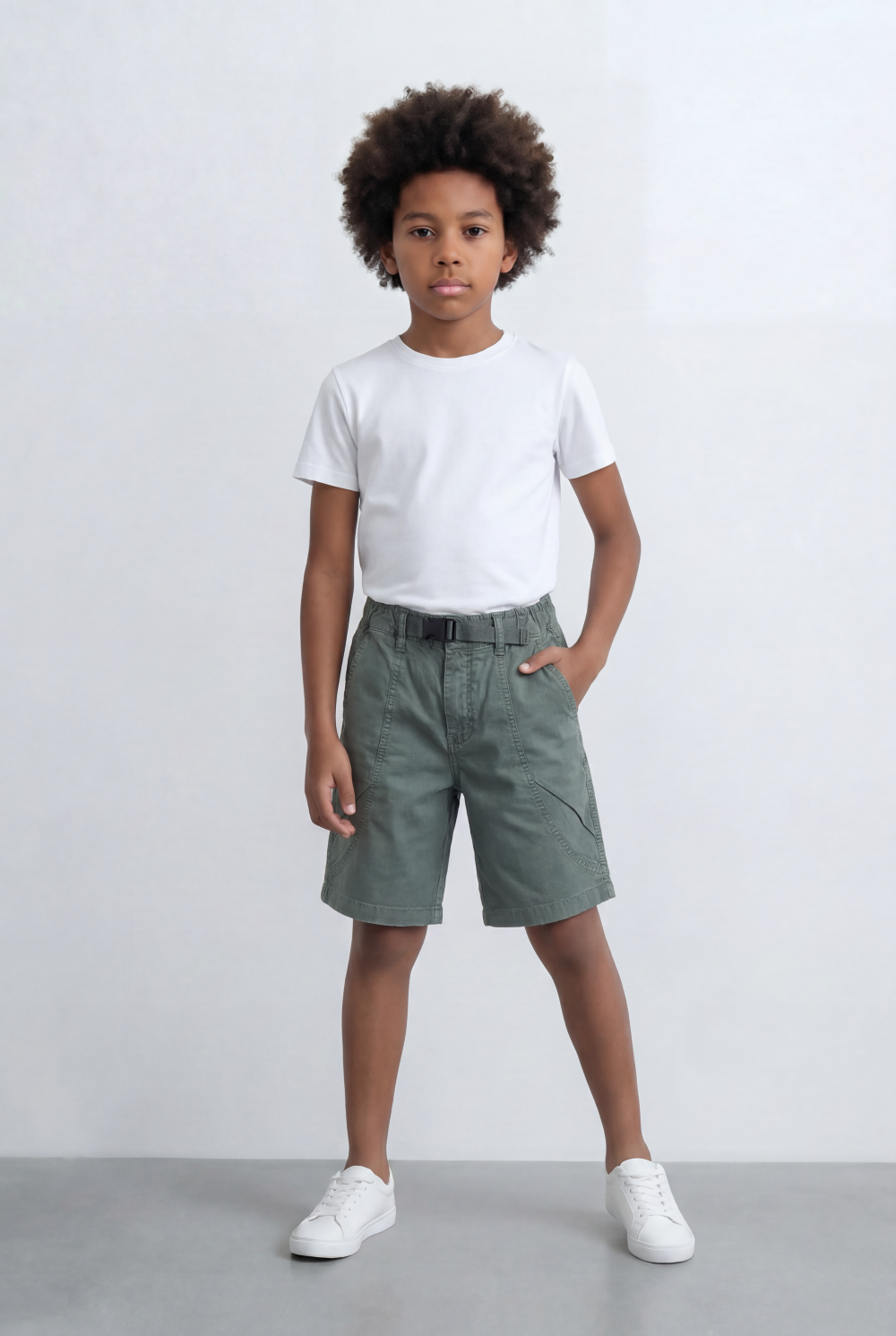 Boy's Utility Shorts With Adjustable Belt