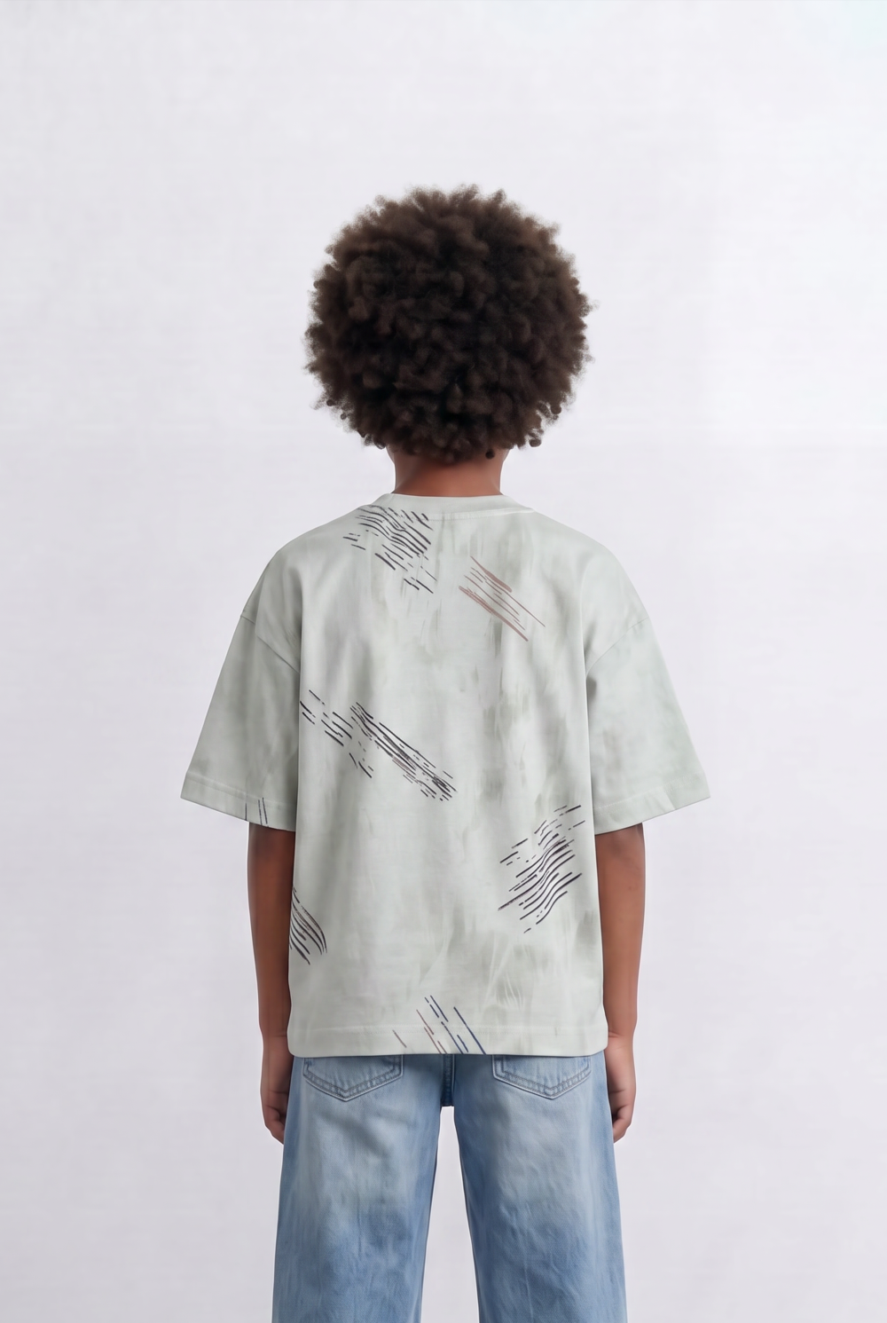 Boy's Abstract Print T-Shirt Streetwear Style