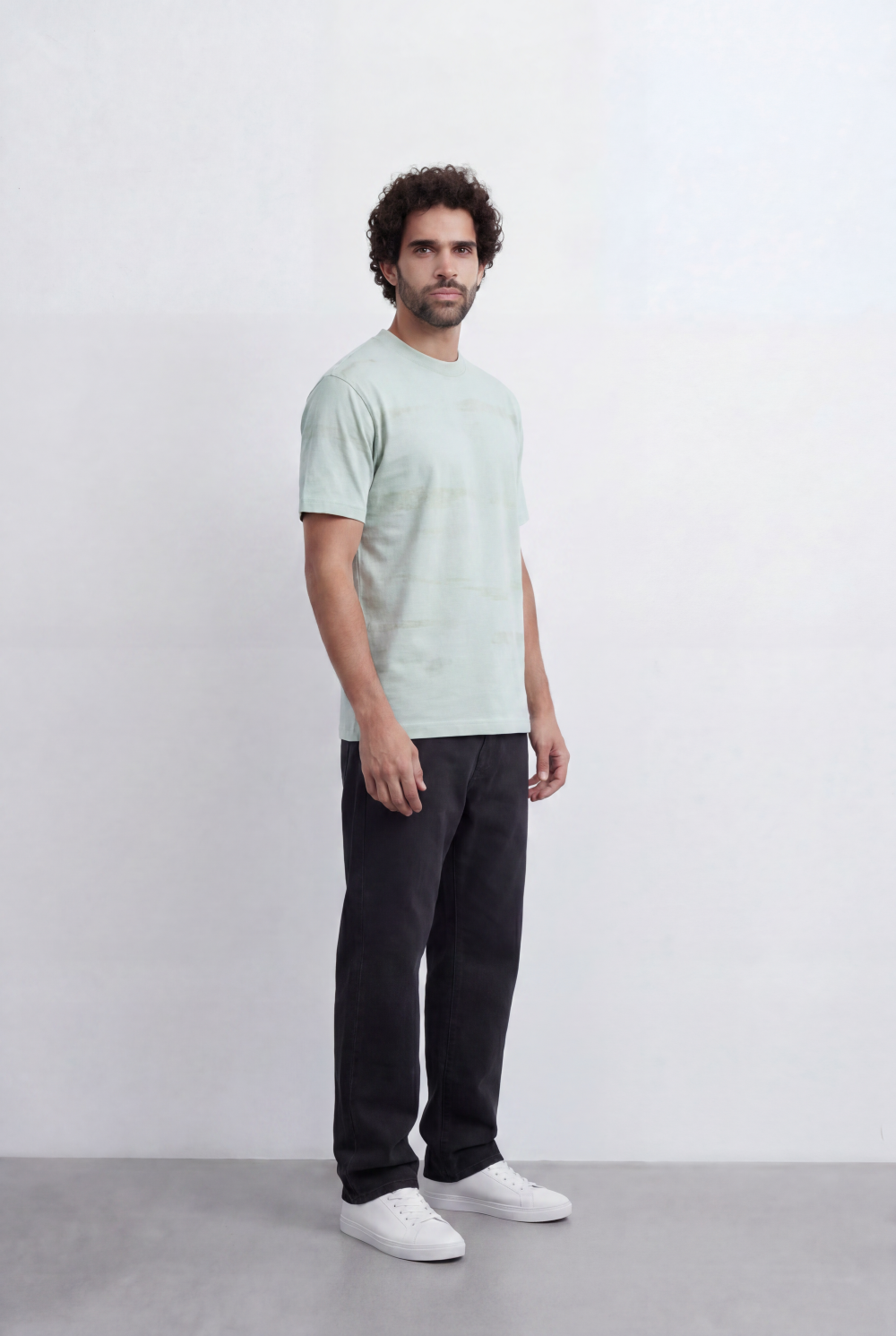 Men’s Tonal Stripe T-Shirt Subtle Texture Detail