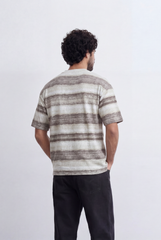 Men’s Brush Stripe T-Shirt Textured Horizontal Pattern