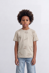 Boy's All Over Embroidery T-Shirt Everyday Style
