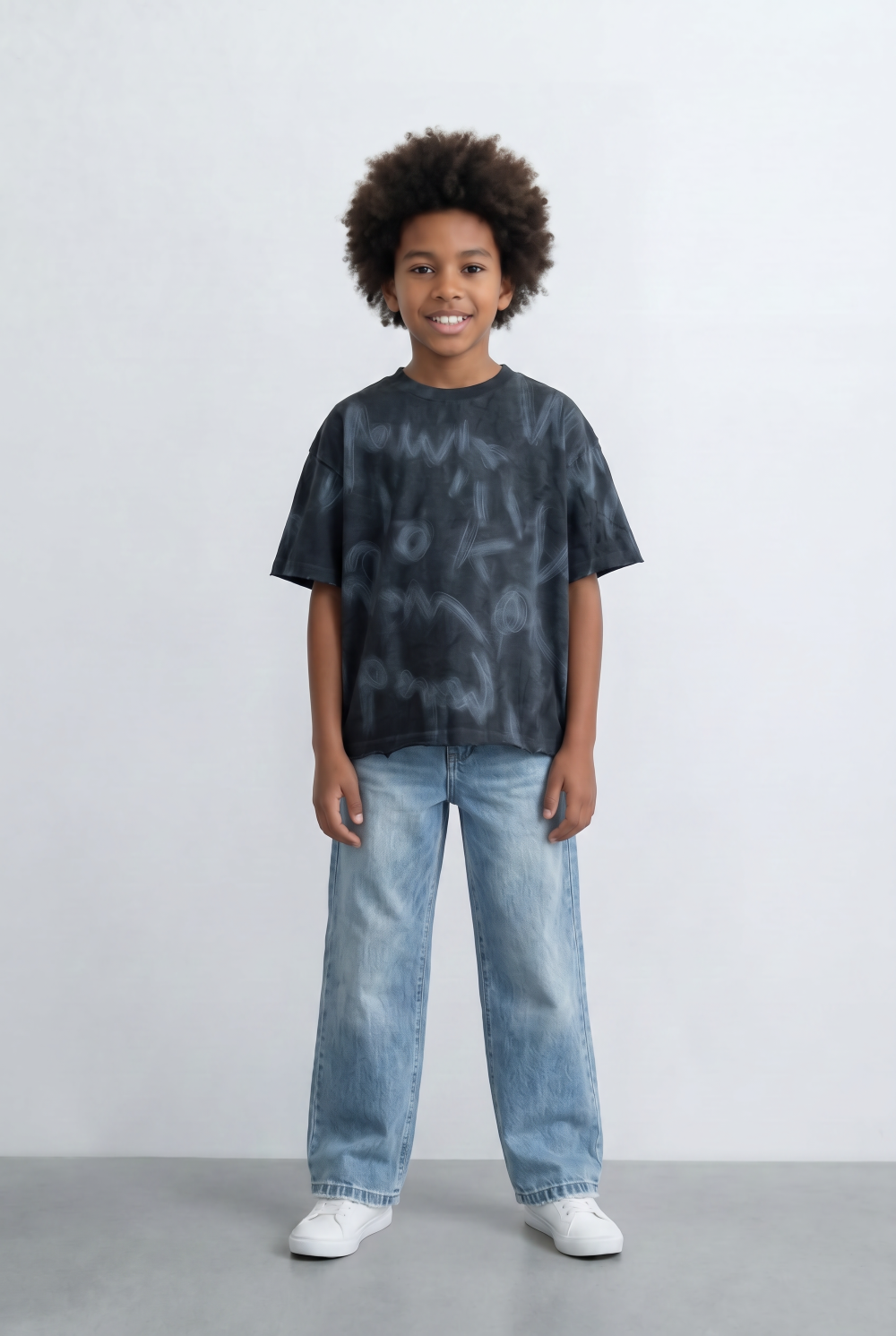 Boy's Graffiti Wash T-Shirt Casual Style