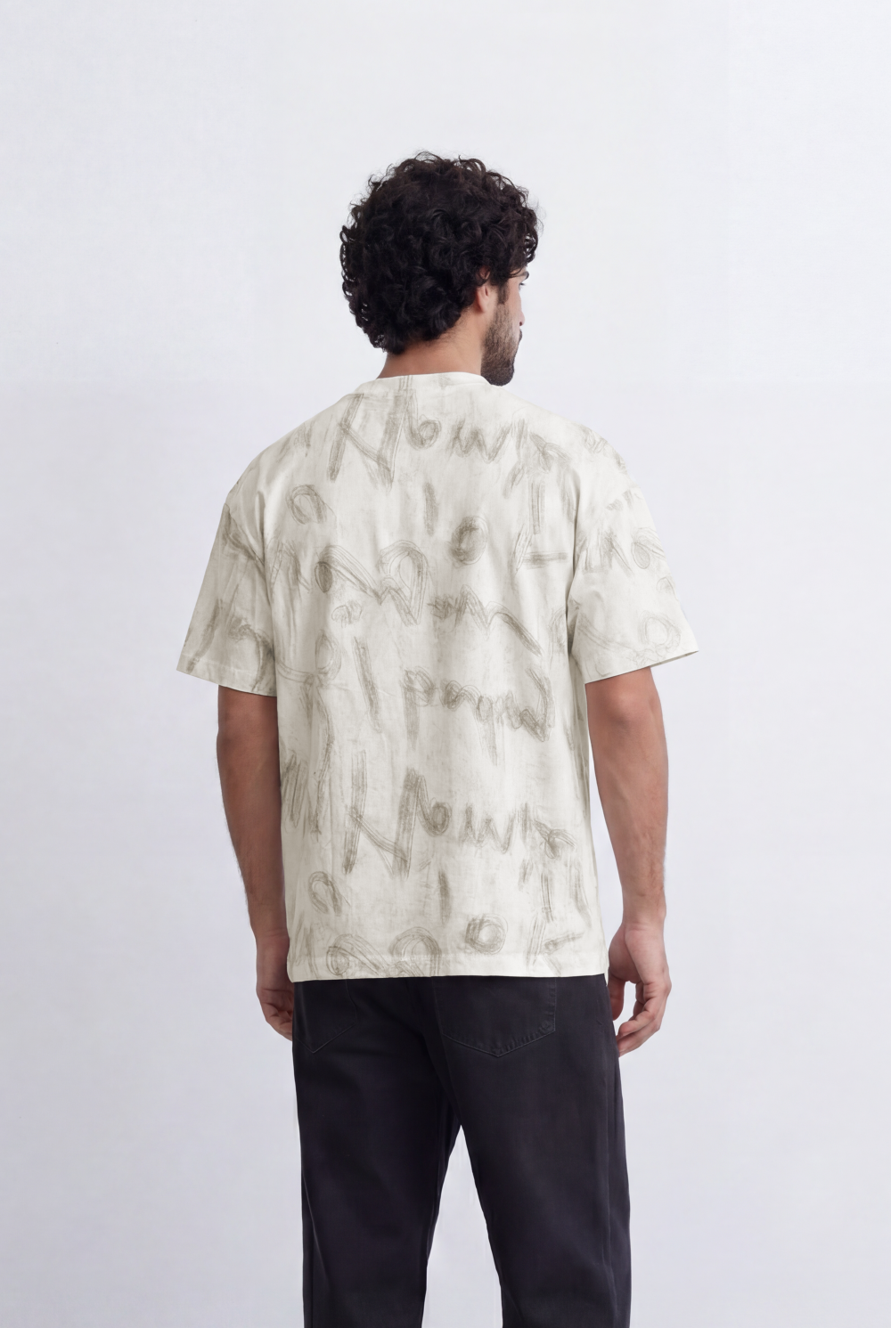 Men’s Graffiti Wash T-Shirt All Over Scribble Print