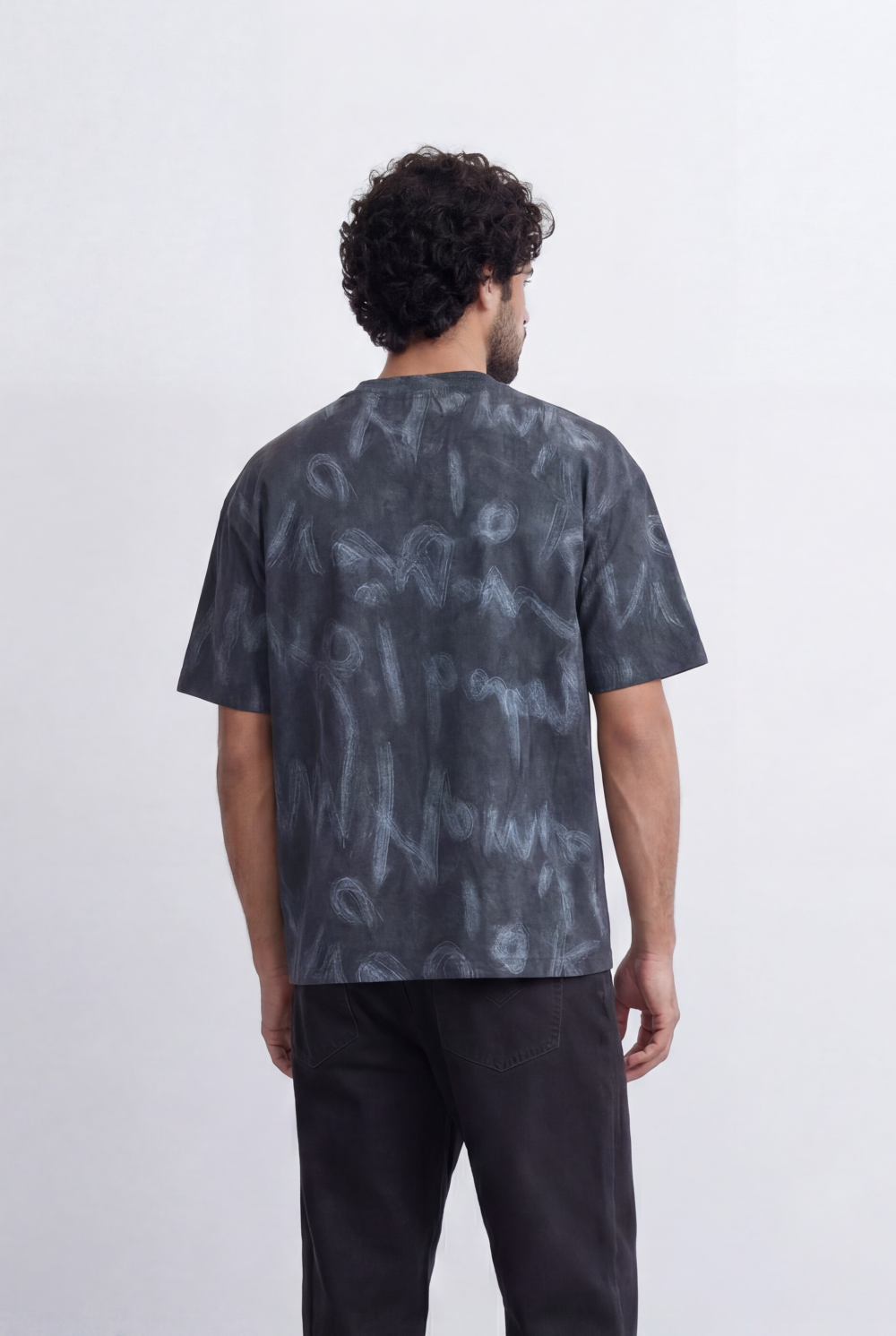 Men’s Graffiti Wash T-Shirt All Over Scribble Print