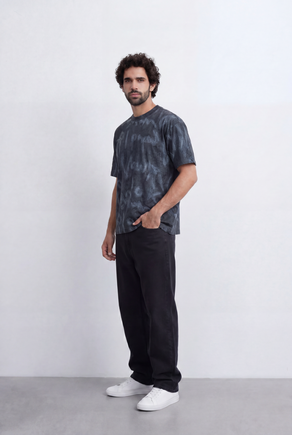 Men’s Graffiti Wash T-Shirt All Over Scribble Print