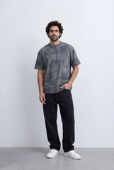 Men’s Abstract Wash T-Shirt Tonal Fade Texture