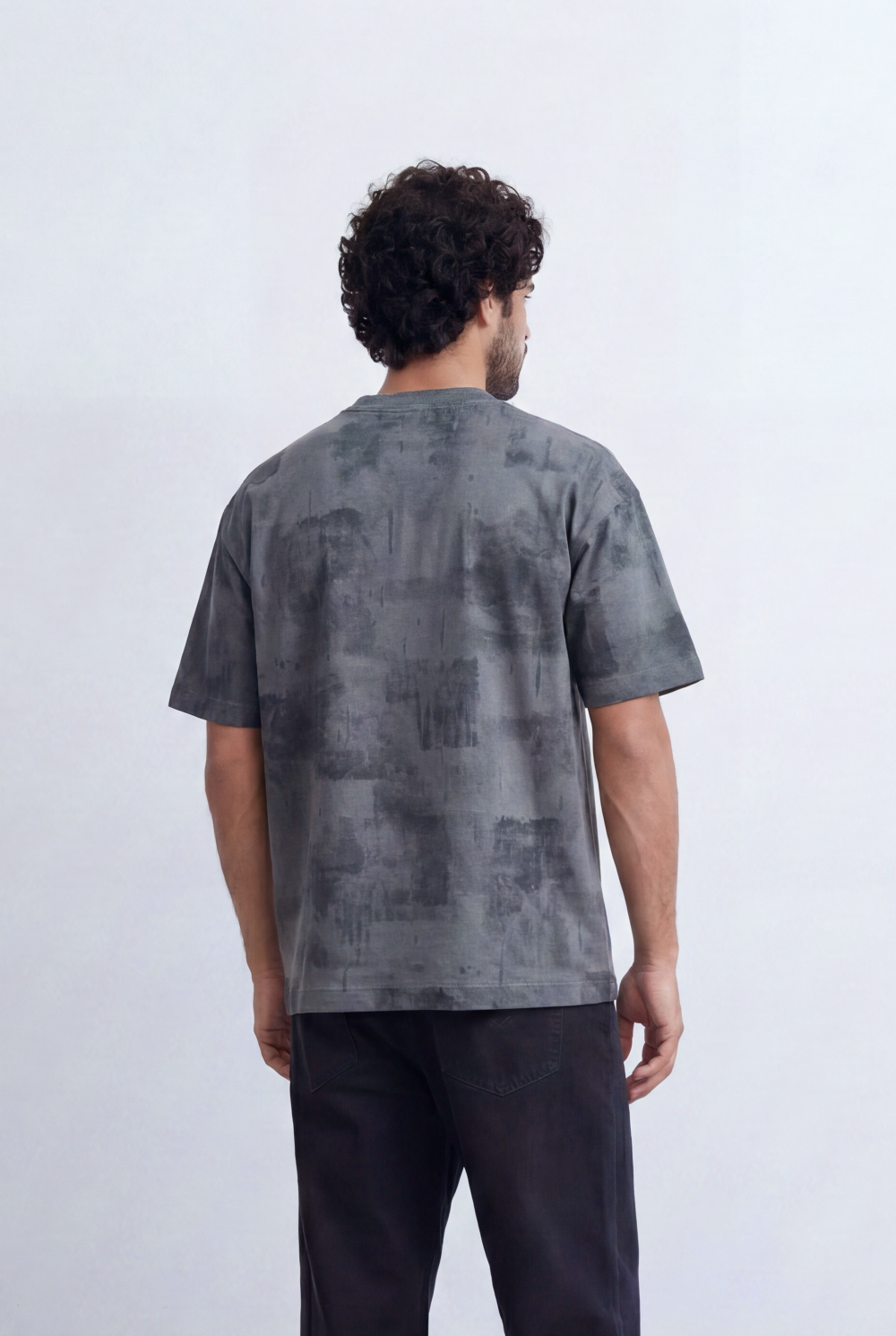 Men’s Abstract Wash T-Shirt Tonal Fade Texture