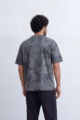 Men’s Abstract Wash T-Shirt Tonal Fade Texture