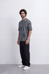 Men’s Abstract Wash T-Shirt Tonal Fade Texture
