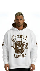 Corrupt Canine Savage Print Oversized Men Hoodie