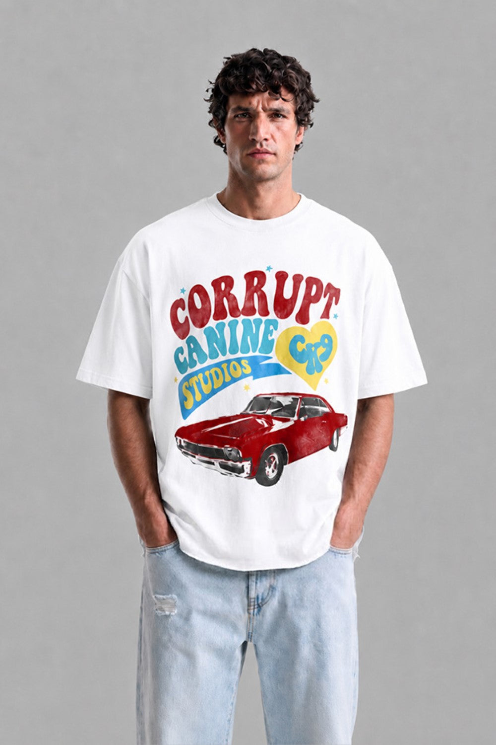 Men's Vintage Graphic WHITE Oversized T-Shirt | Tomatos