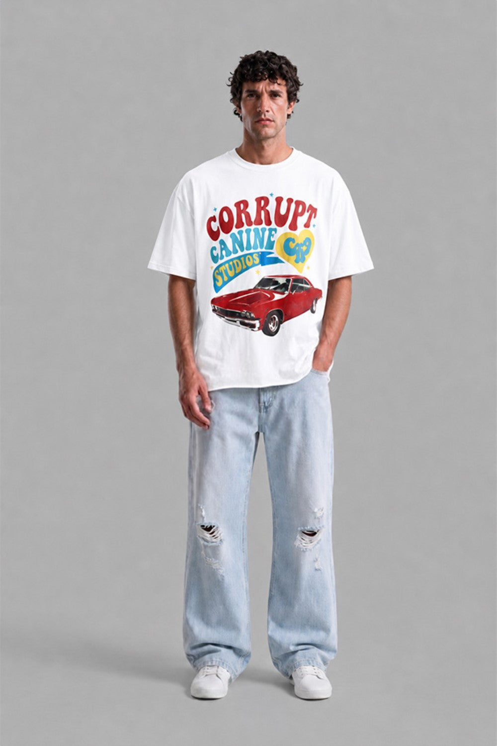 Men's Vintage Graphic white Oversized T-Shirt | Tomatos