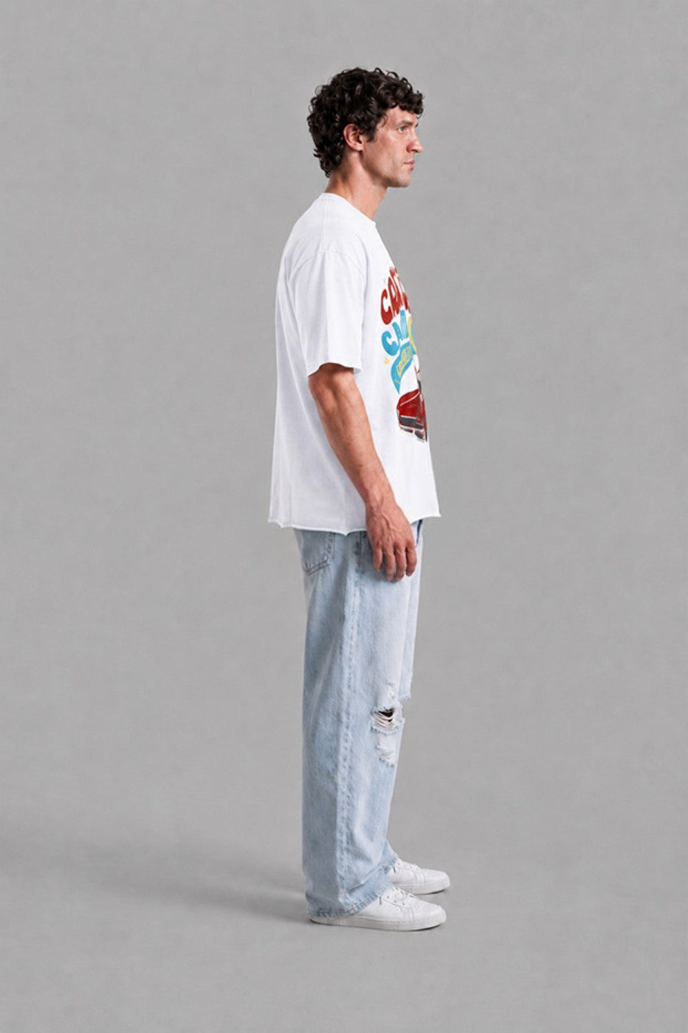 Men's Vintage Graphic white Oversized T-Shirt | Tomatos