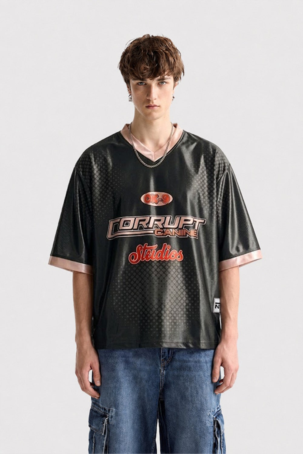 Men’s Oversized Y2K V-Neck Jersey