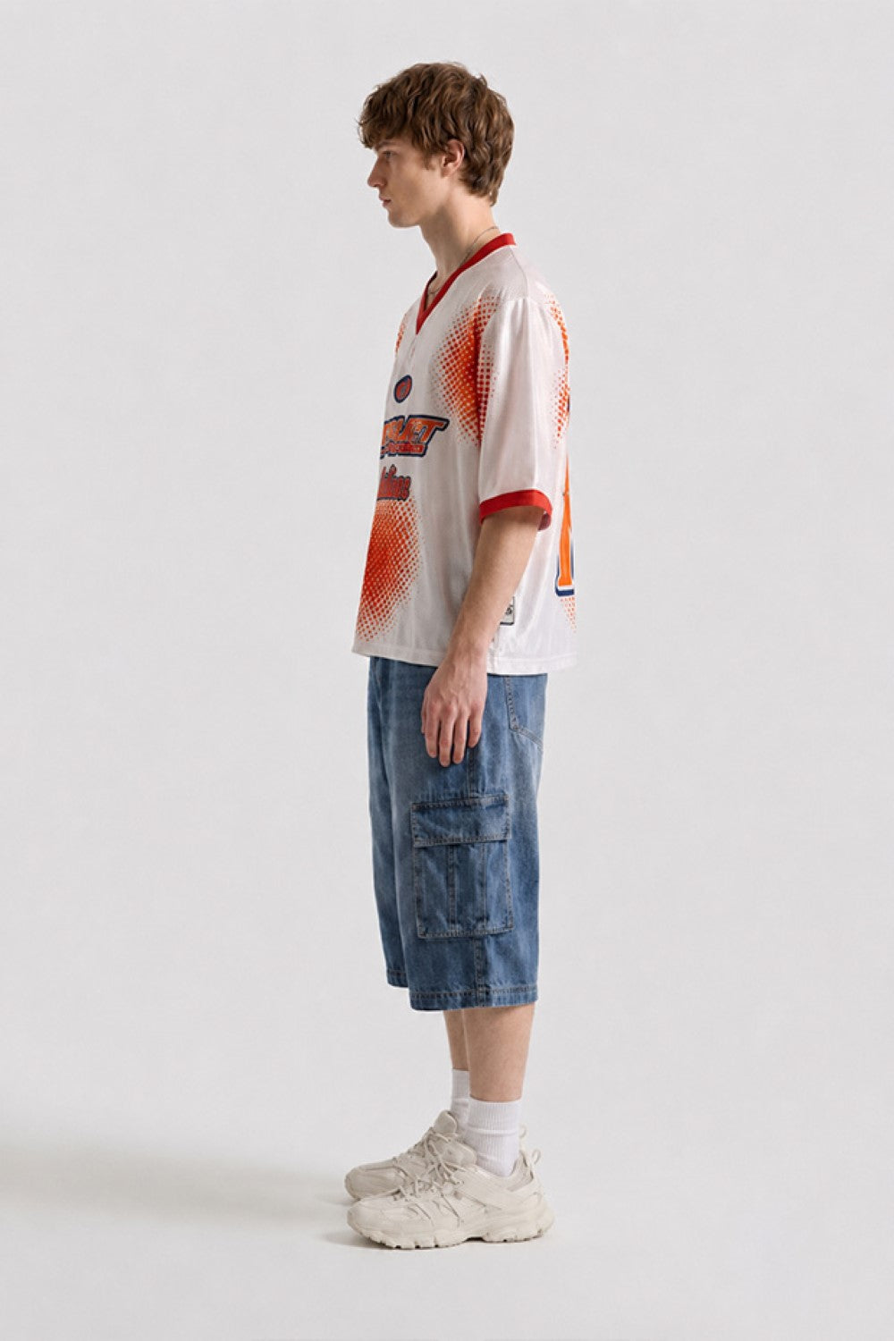Men’s Oversized Y2K V-Neck Jersey