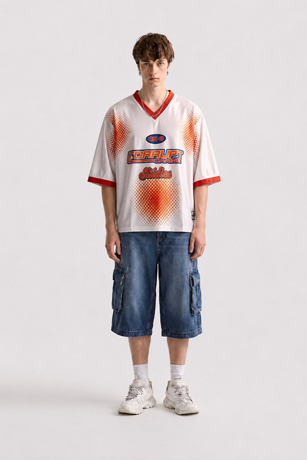 Men’s Oversized Y2K V-Neck Jersey