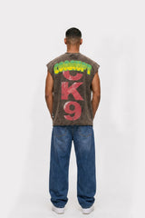 Men’s Vintage Acid Wash Graphic Sleeveless T-Shirt
