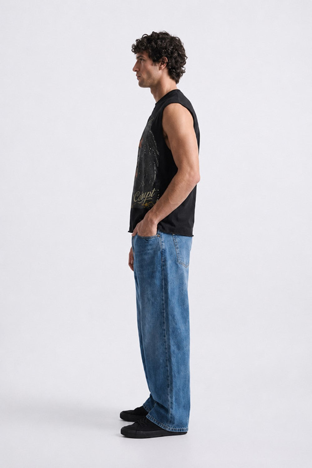 Men’s Oversized Streetwear Graphic Sleeveless T-Shirt