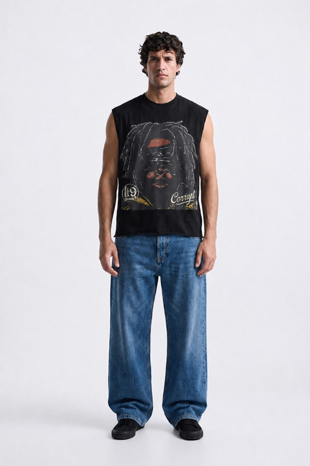 Men’s Oversized Streetwear Graphic Sleeveless T-Shirt
