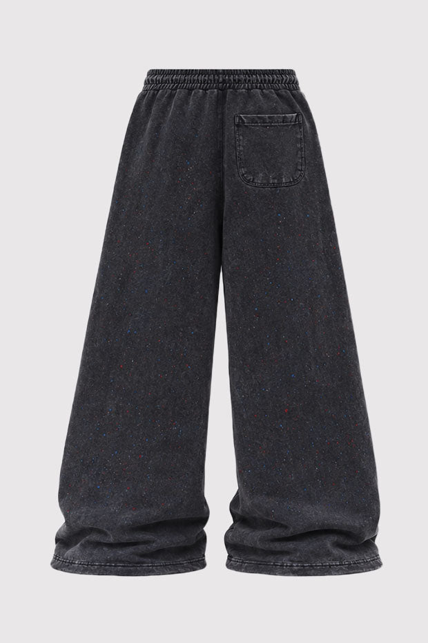Tomatos Men's Wide-Leg Acid Wash Graphic Sweatpants