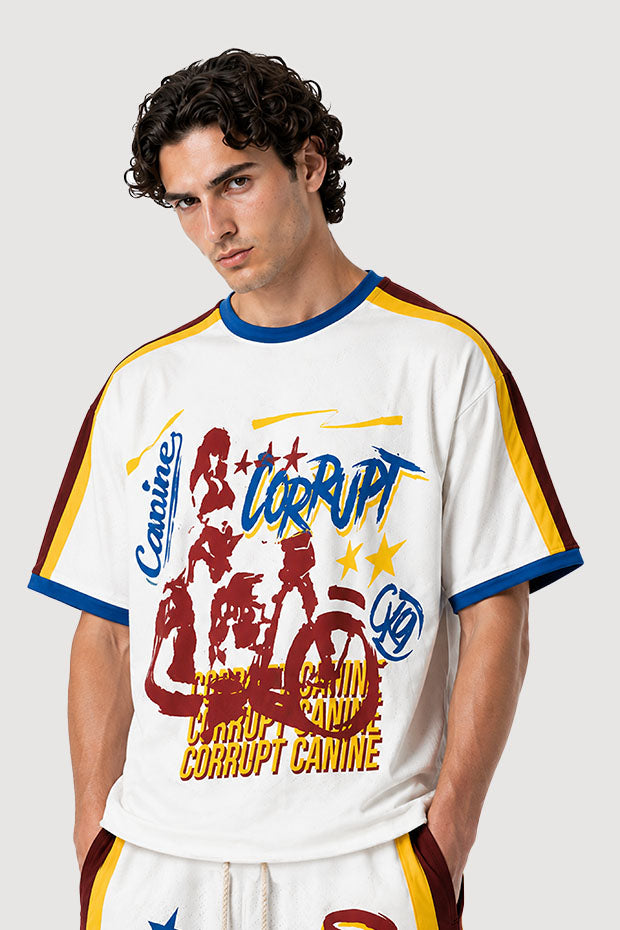 Tomatos Men's Oversized Biker Graphic Tee | Heavyweight T-Shirt