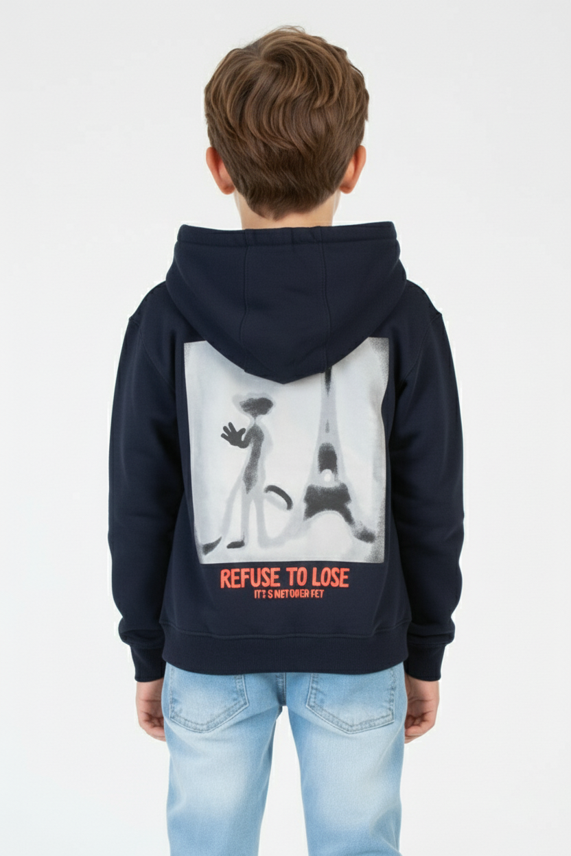 Boy's Melton Hoodie Regular Fit