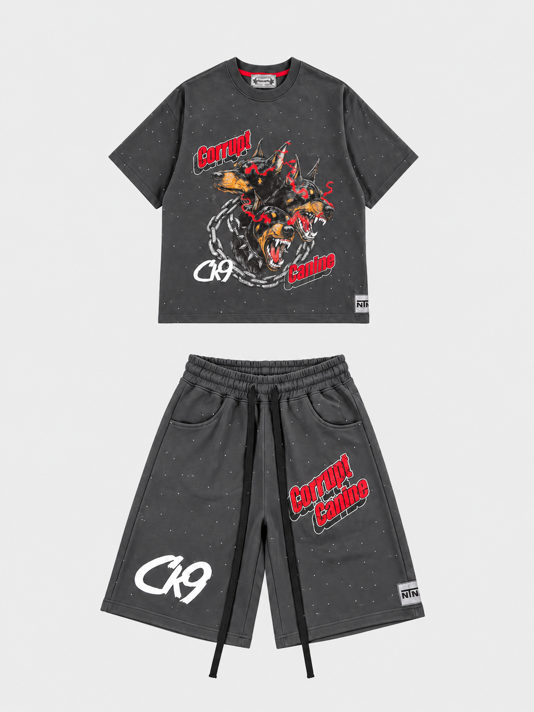 Tomatos Men's Oversized CK9 Graphic Melton Shorts | Shorts