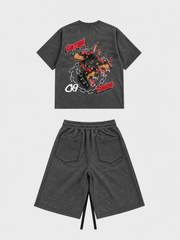 Tomatos Men's Oversized CK9 Graphic Melton Shorts | Shorts