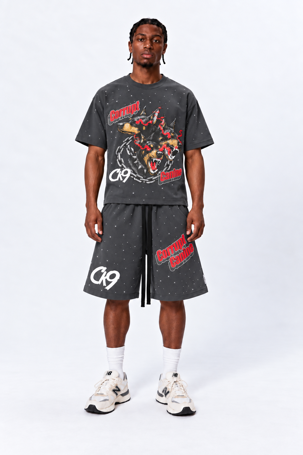 Tomatos Men's Oversized Chained Canine Graphic Tee | T-Shirt