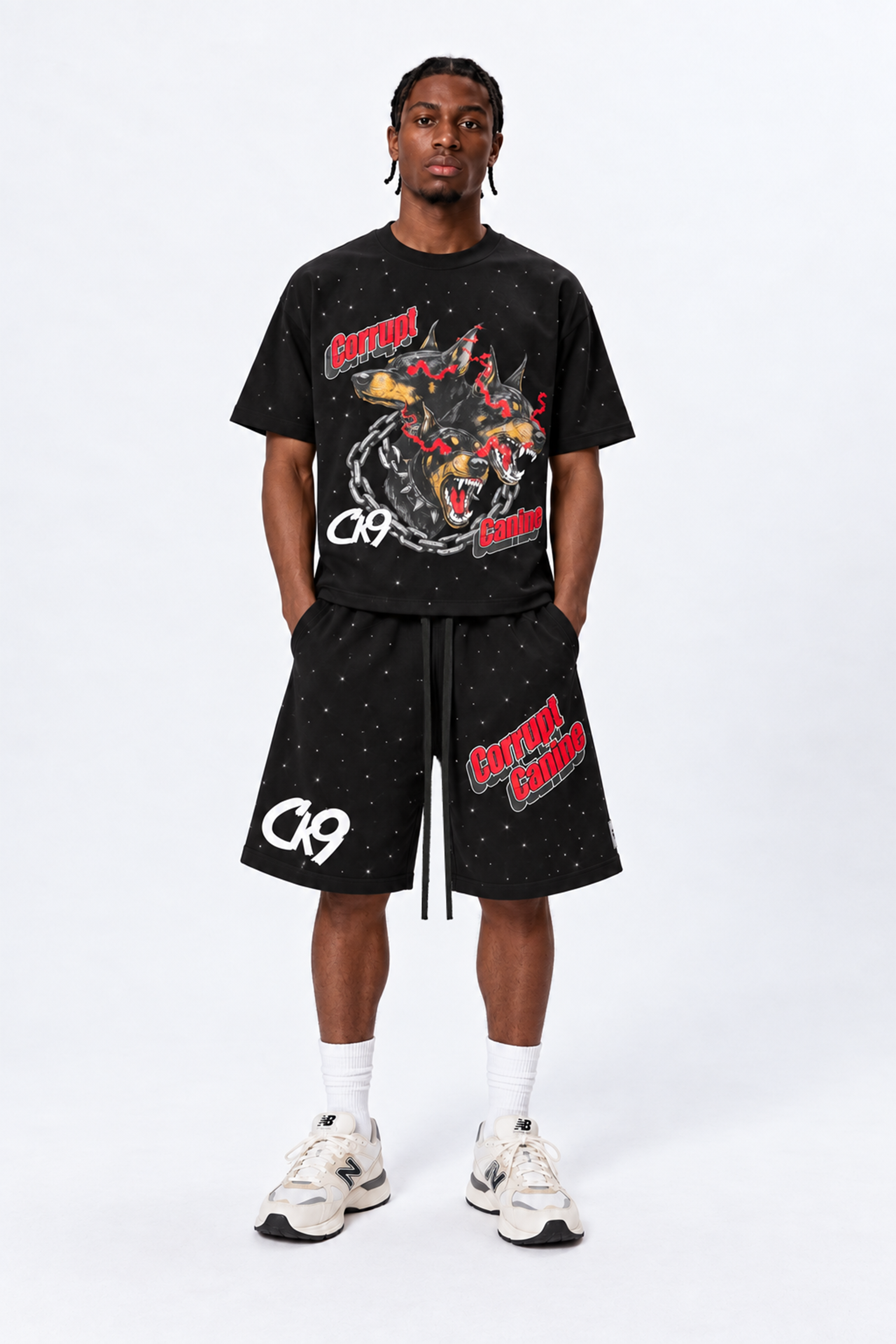 Tomatos Men's Oversized Chained Canine Graphic Tee | T-Shirt