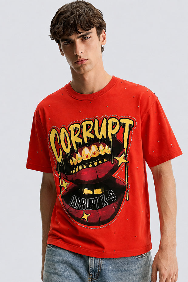 Tomatos Men's Oversized Grillz Graphic Tee | Heavyweight T-Shirt