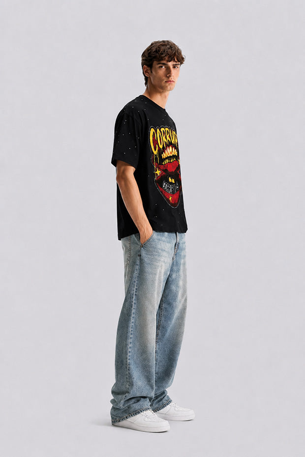 Tomatos Men's Oversized Grillz Graphic Tee | Heavyweight T-Shirt