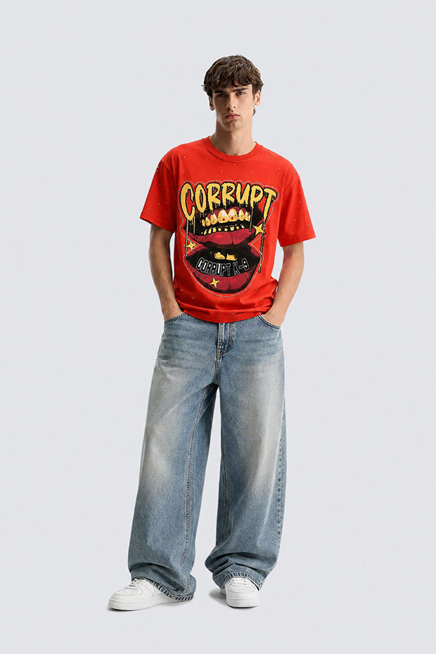 Tomatos Men's Oversized Grillz Graphic Tee | Heavyweight T-Shirt