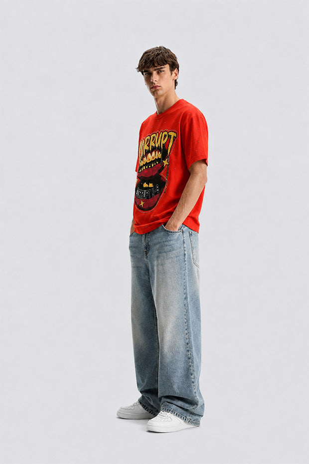 Tomatos Men's Oversized Grillz Graphic Tee | Heavyweight T-Shirt