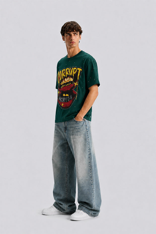 Tomatos Men's Oversized Grillz Graphic Tee | Heavyweight T-Shirt