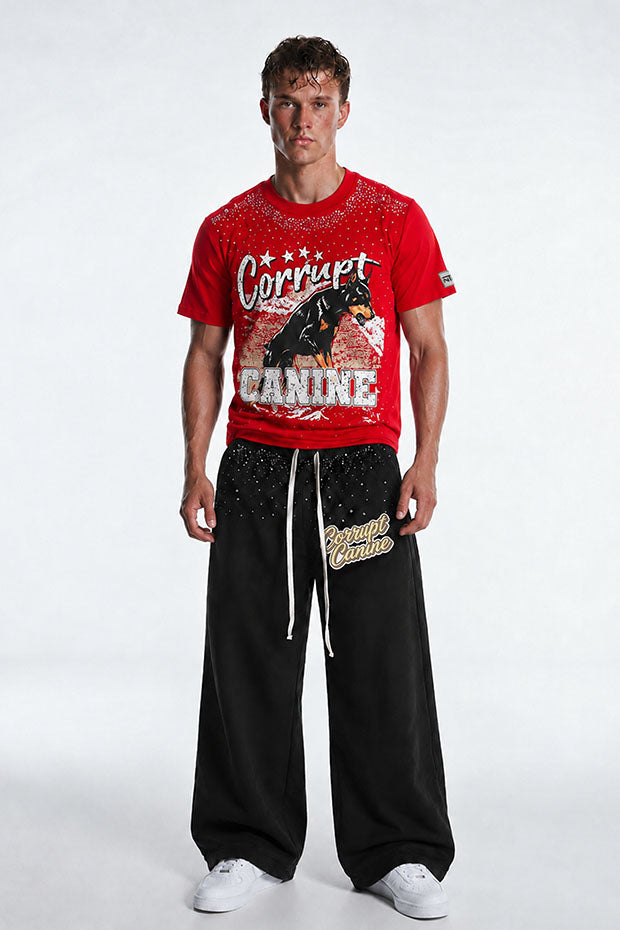 Tomatos Men's Wide-Leg K9 Sweatpants | Baggy Graphic Pants