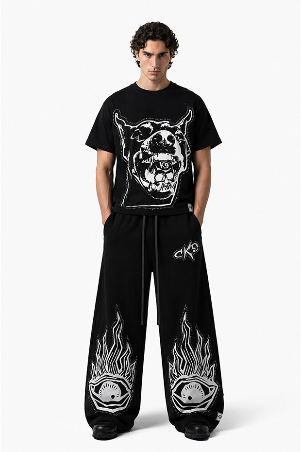 Tomatos Men's Wide-Leg Graphic Sweatpants | Baggy Pants
