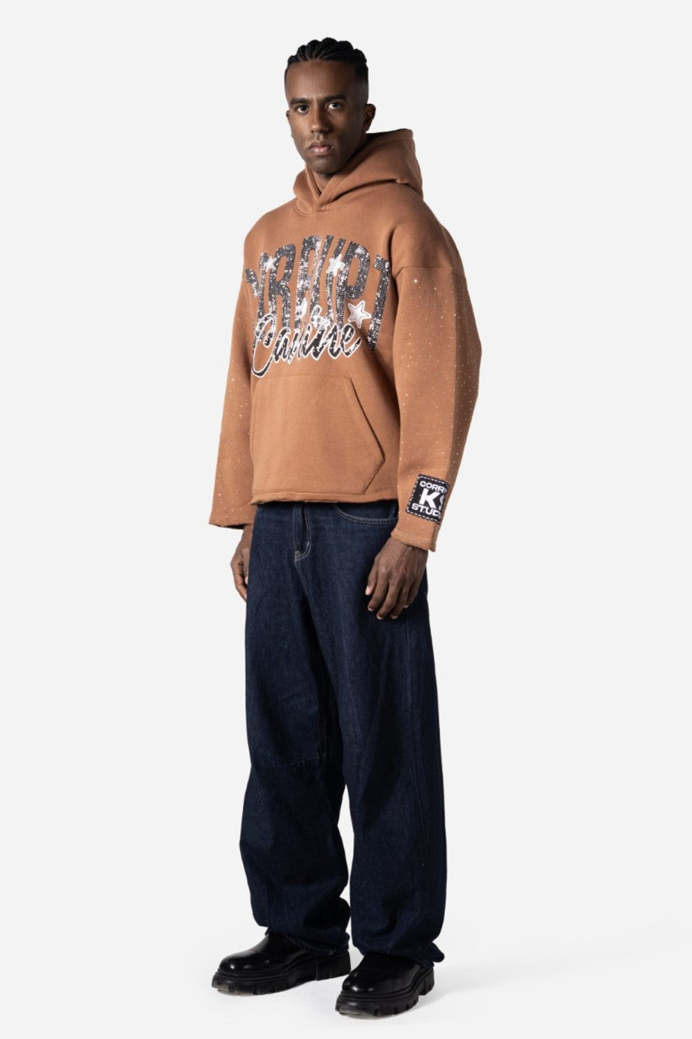 Graphic Rhinestone Corrupt Canine Men Hoodie