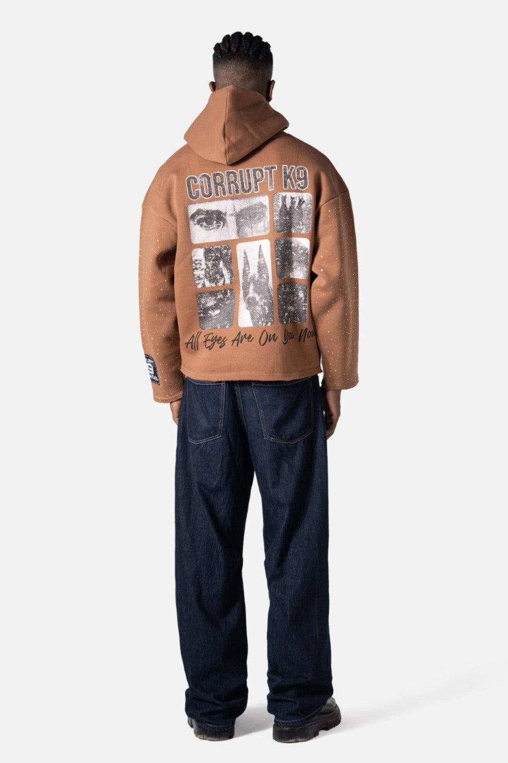 Graphic Rhinestone Corrupt Canine Men Hoodie