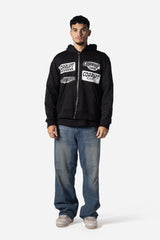 Logos Print Rhinestone Zip-Up Men Hoodie