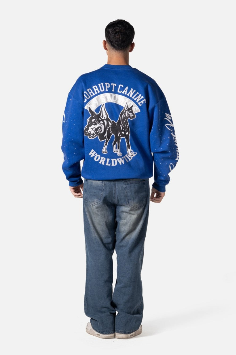 Rhinestone CorruptK9 Reversible Men Sweatshirt